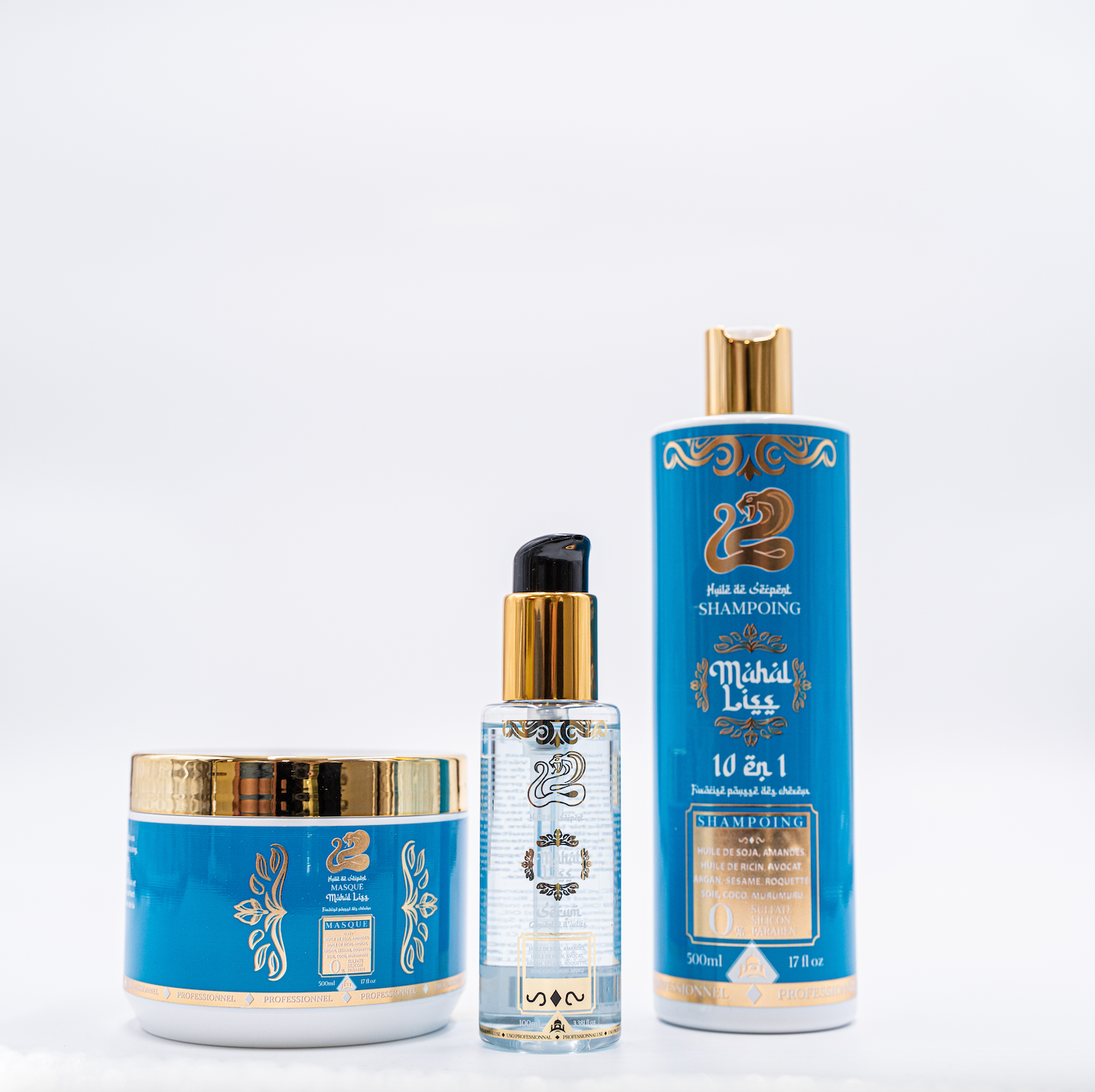 Kit shampoing, masque & sérum à l'huile d'amla et à l'huile de ricin mahal  liss® - COSMETIC HAIR SHOP